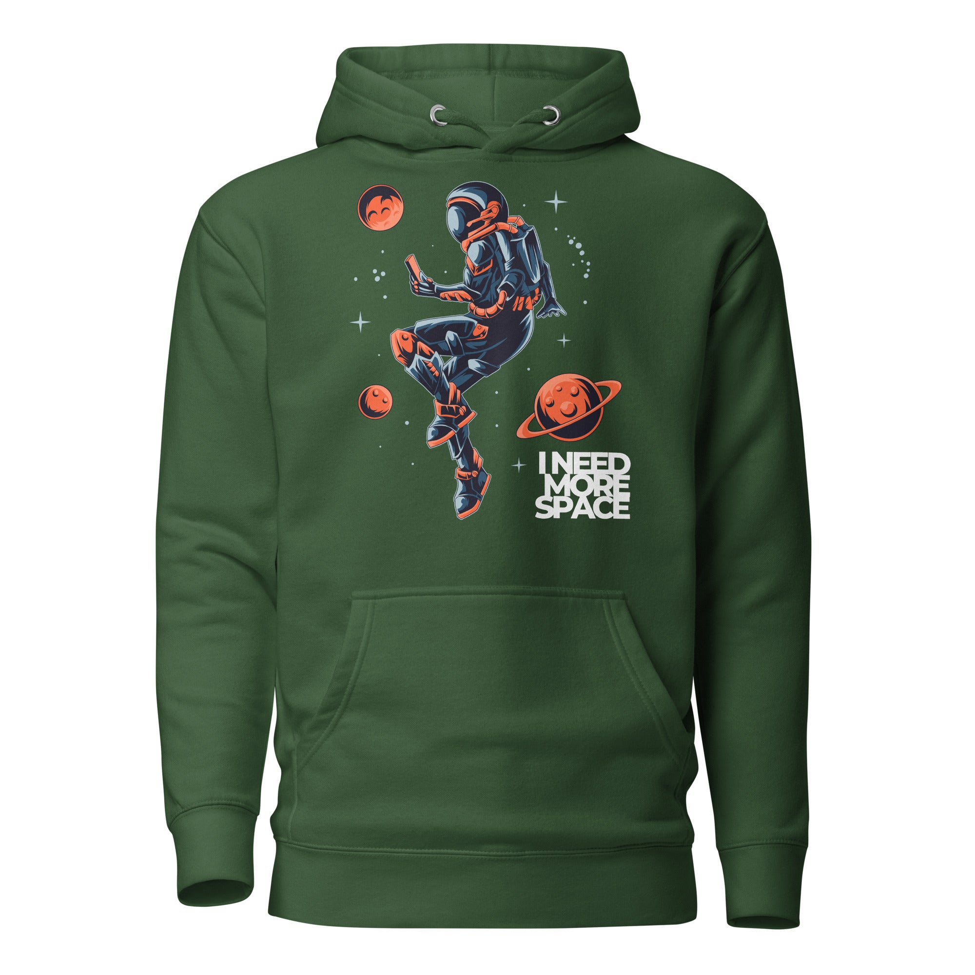 SORTYGO - Need More Space Men Premium Pullover Hoodie in Forest Green