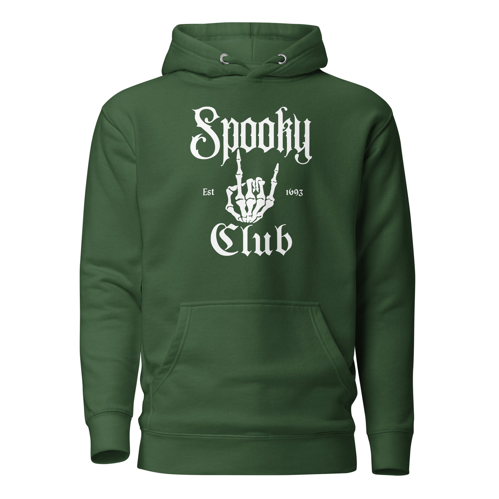 SORTYGO - Spooky Club Men Premium Pullover Hoodie in Forest Green