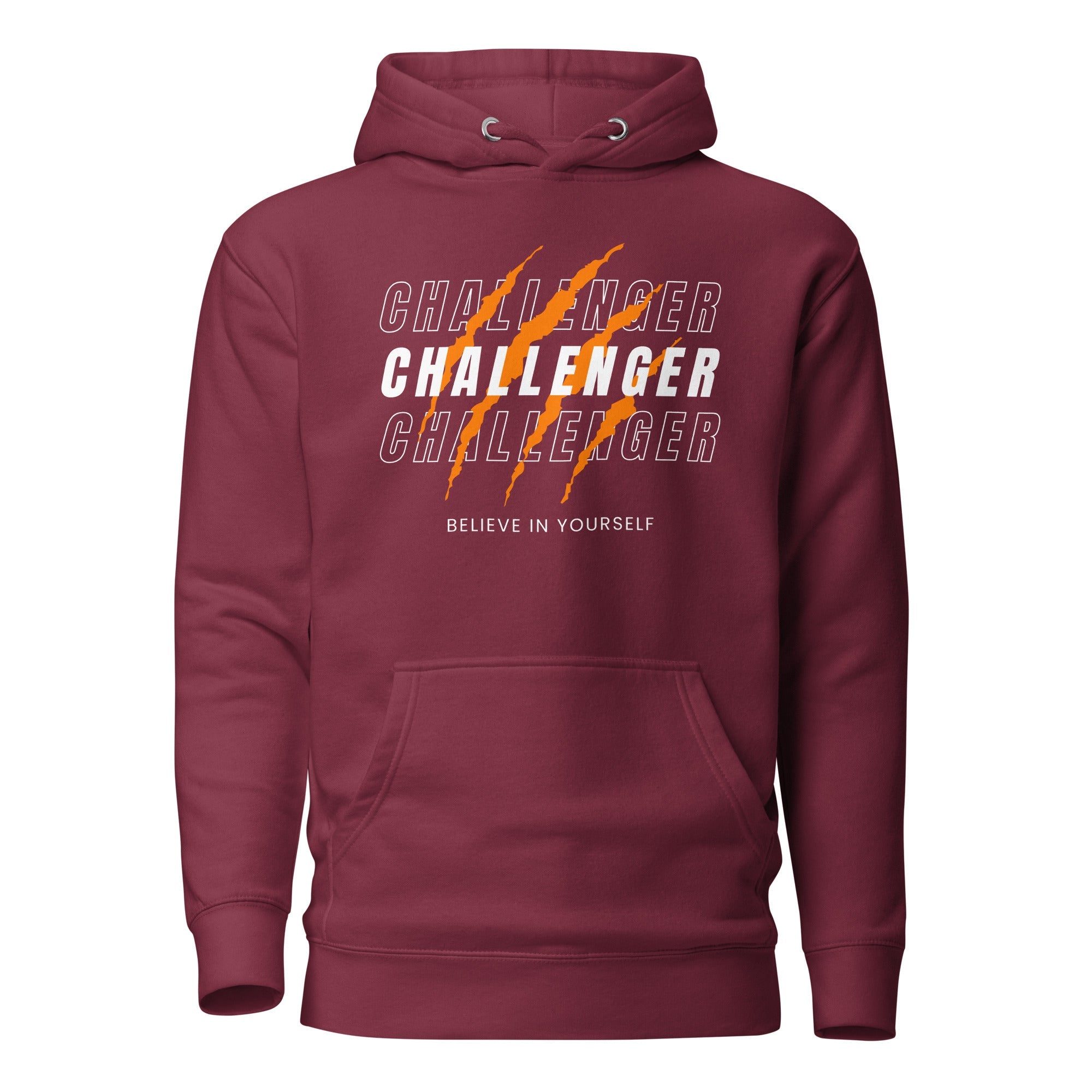 SORTYGO - Challenger Men Premium Pullover Hoodie in Maroon