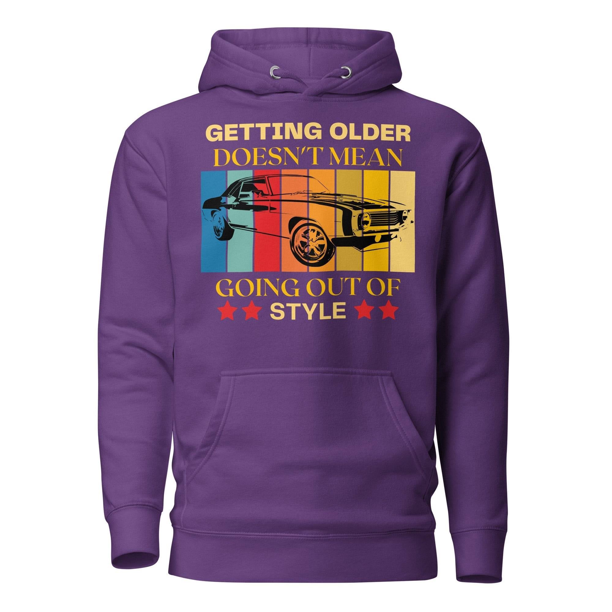 SORTYGO - Ageless Men Style Premium Pullover Hoodie in Purple