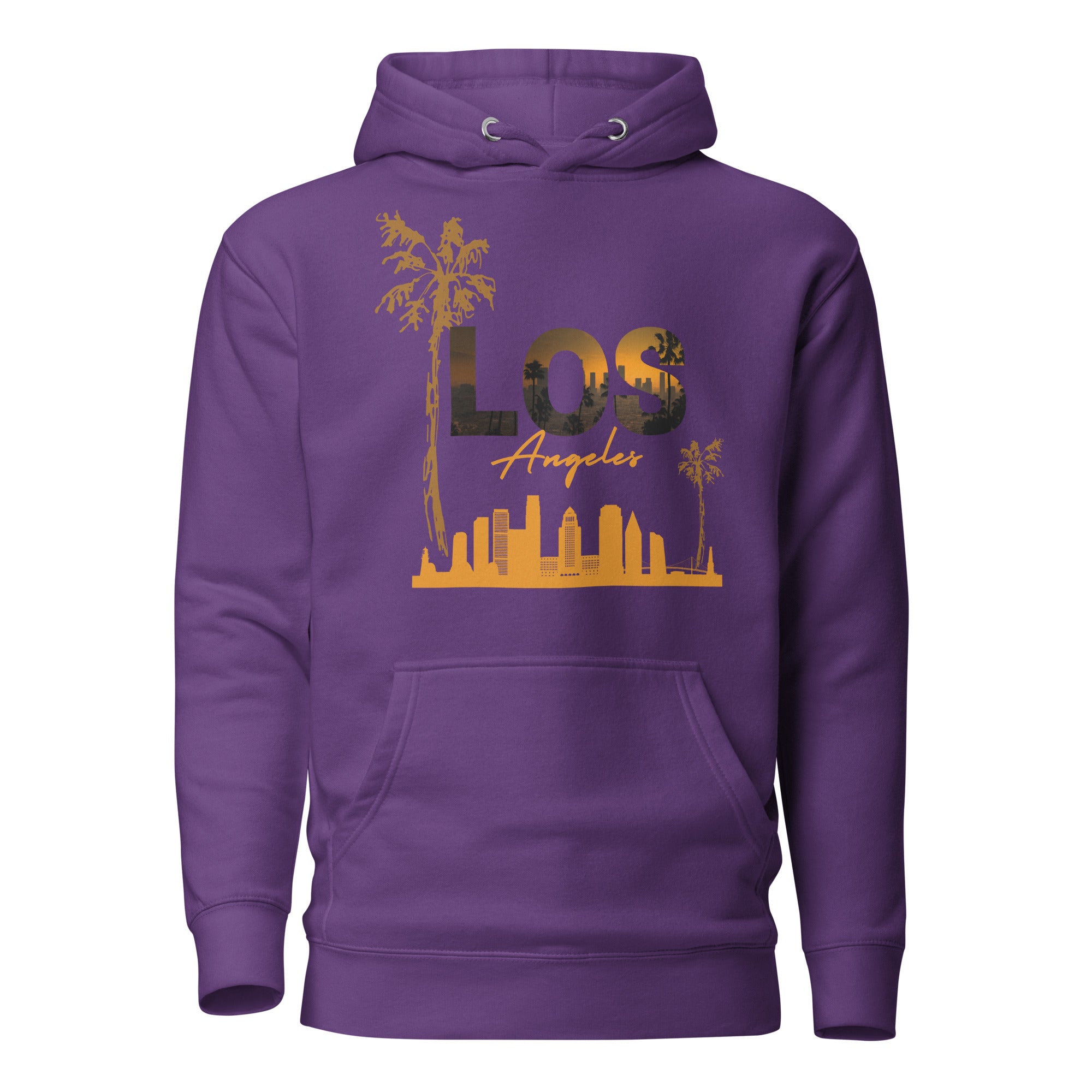 SORTYGO - Los Angeles Men Premium Pullover Hoodie in Purple