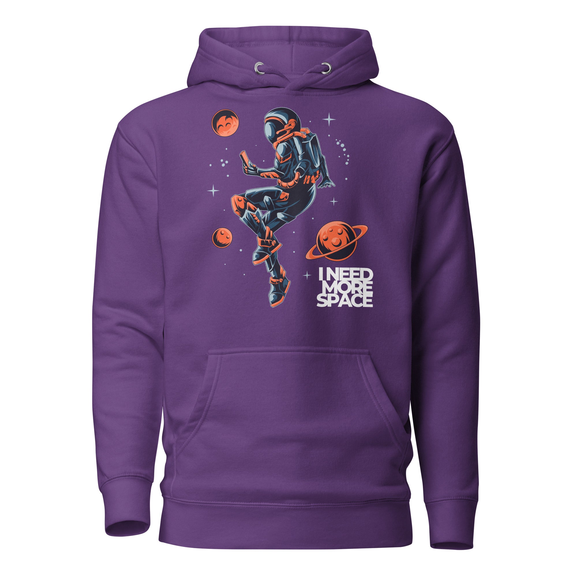 SORTYGO - Need More Space Men Premium Pullover Hoodie in Purple