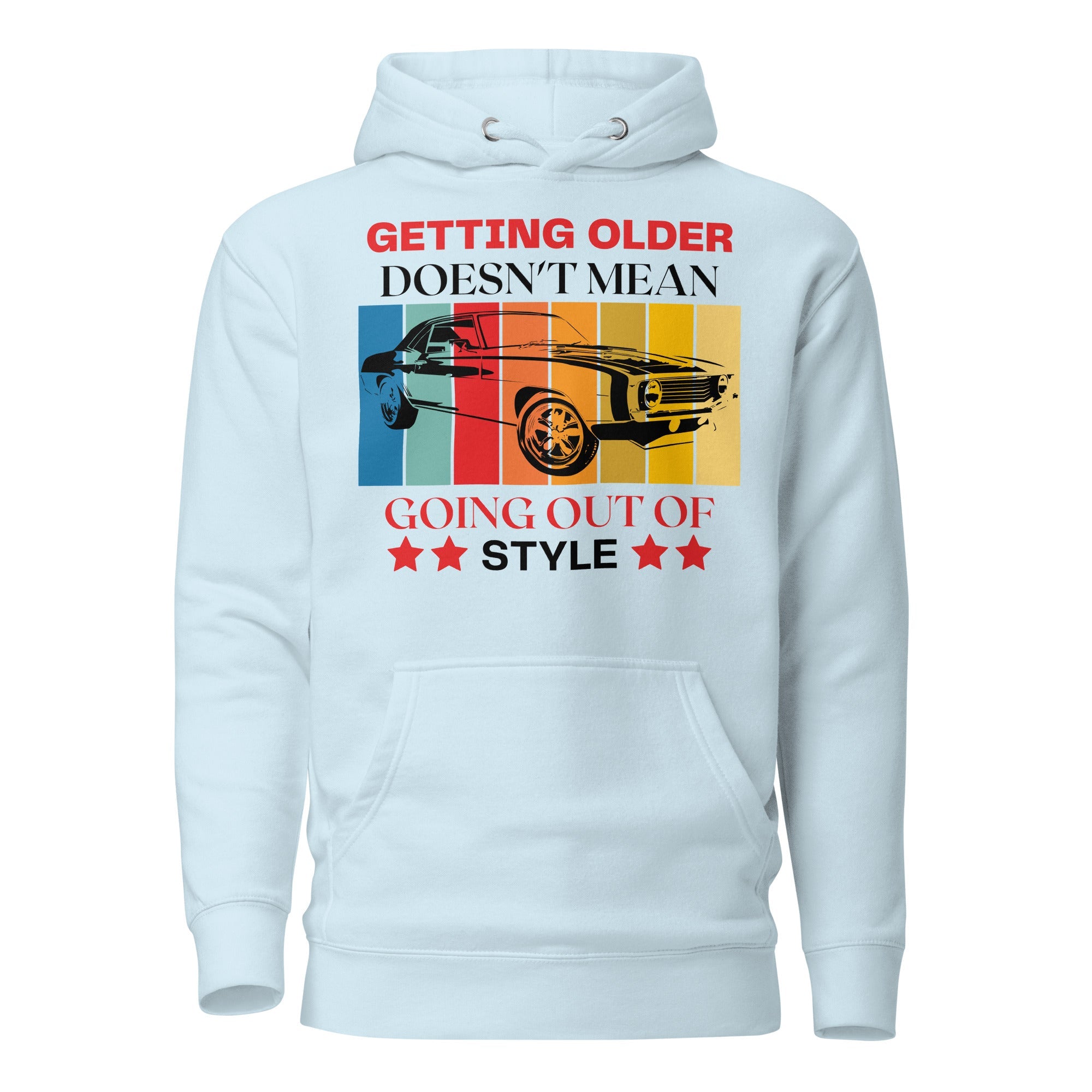 SORTYGO - Ageless Men Style Premium Pullover Hoodie in Sky Blue