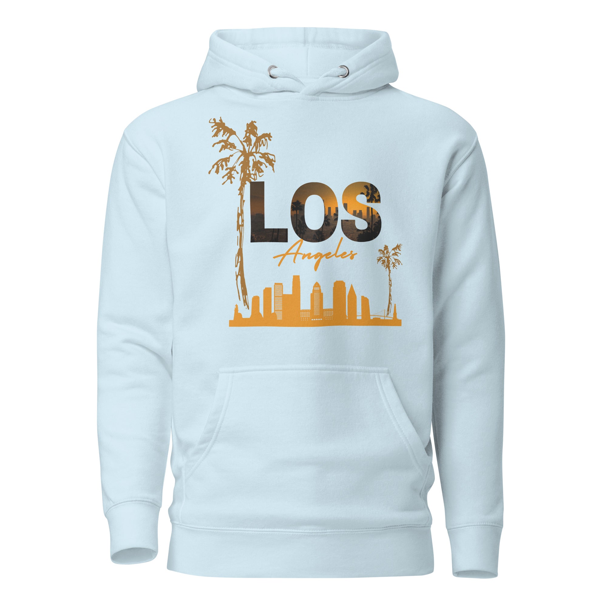 SORTYGO - Los Angeles Men Premium Pullover Hoodie in Sky Blue