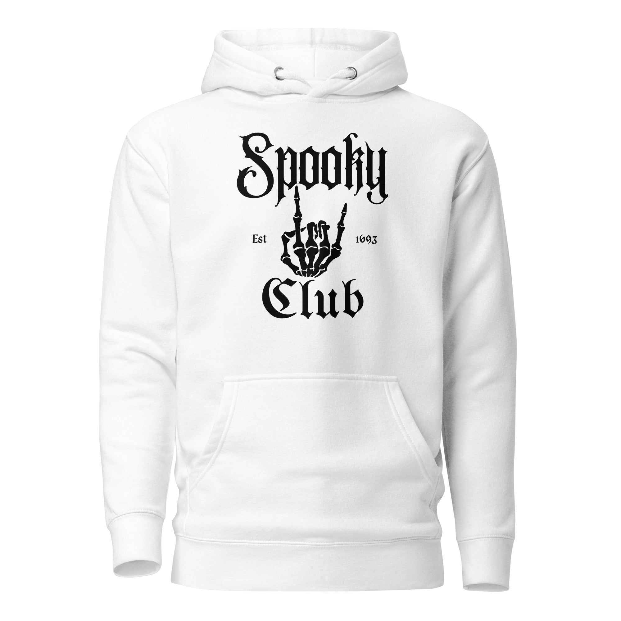 SORTYGO - Spooky Club Men Premium Pullover Hoodie in White
