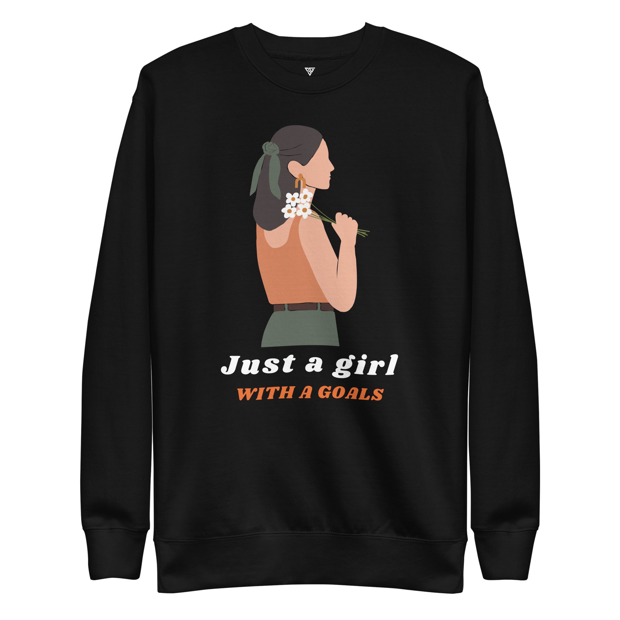 SORTYGO - Just a Girl Women Premium Sweatshirt in Black