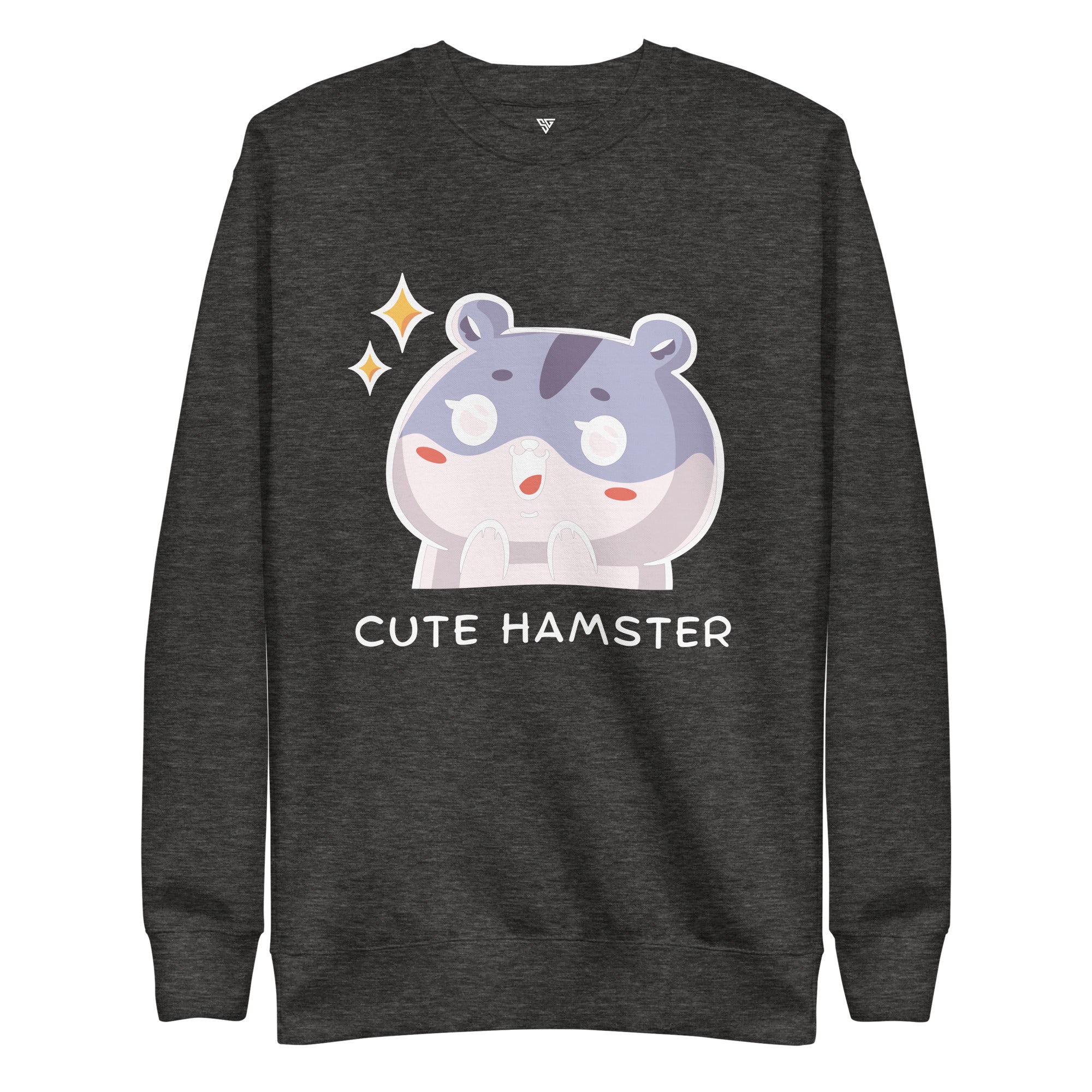 SORTYGO - Cute Hamster Women Premium Sweatshirt in Charcoal Heather
