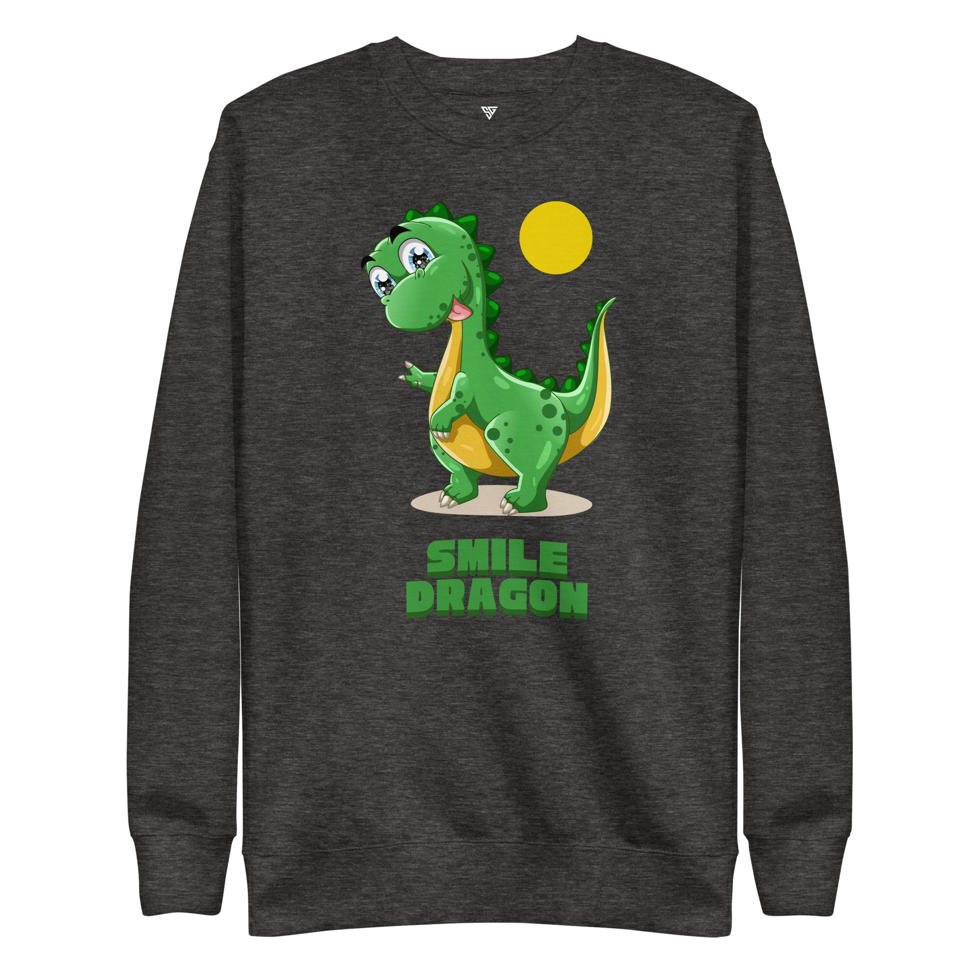 SORTYGO - Smile Dragon Women Premium Sweatshirt in Charcoal Heather