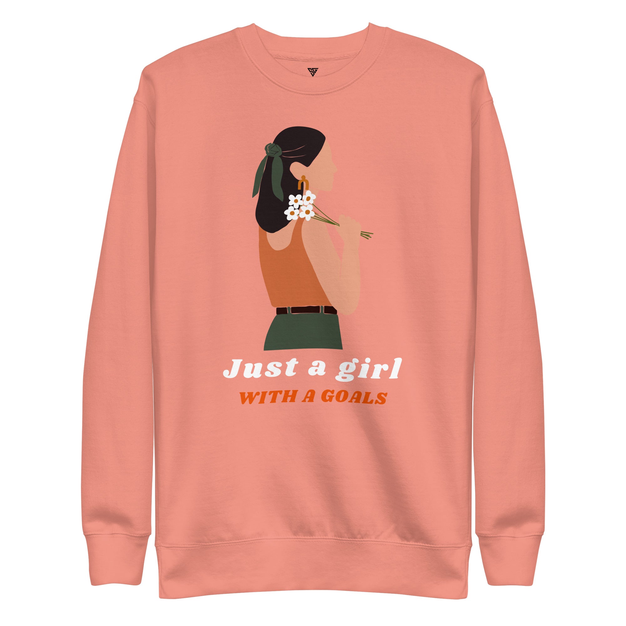 SORTYGO - Just a Girl Women Premium Sweatshirt in Dusty Rose