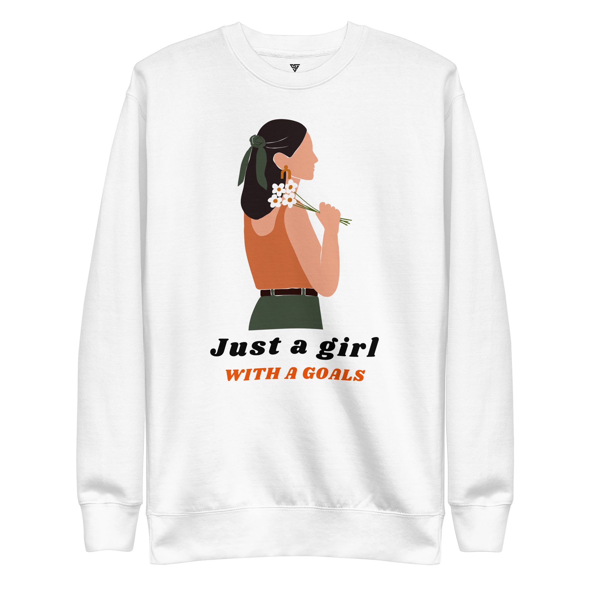SORTYGO - Just a Girl Women Premium Sweatshirt in White