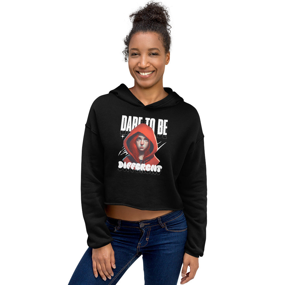 SORTYGO - Dare to be Different Cropped Hoodie in Black