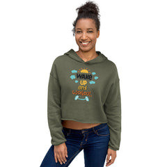 SORTYGO - Wakeup Workout Cropped Hoodie in Military Green