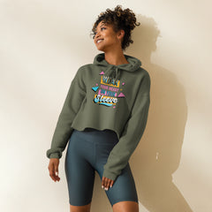 SORTYGO - Wear Your Heart Cropped Hoodie in Military Green