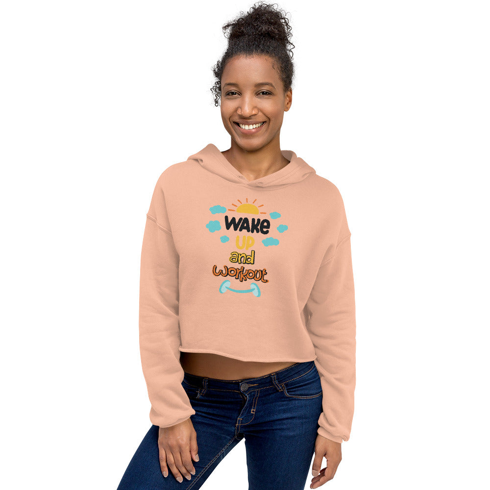 SORTYGO - Wakeup Workout Cropped Hoodie in Peach