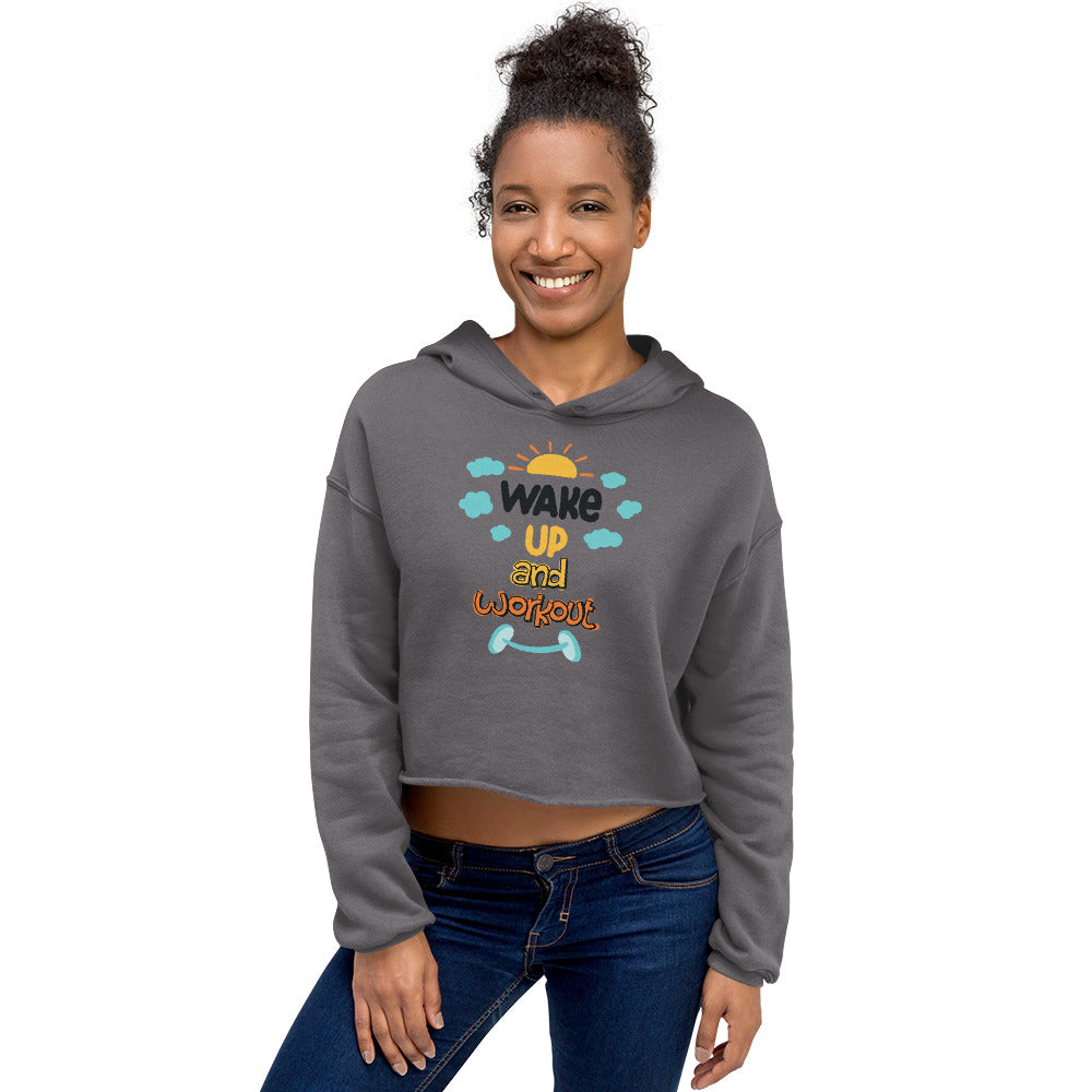SORTYGO - Wakeup Workout Cropped Hoodie in Storm